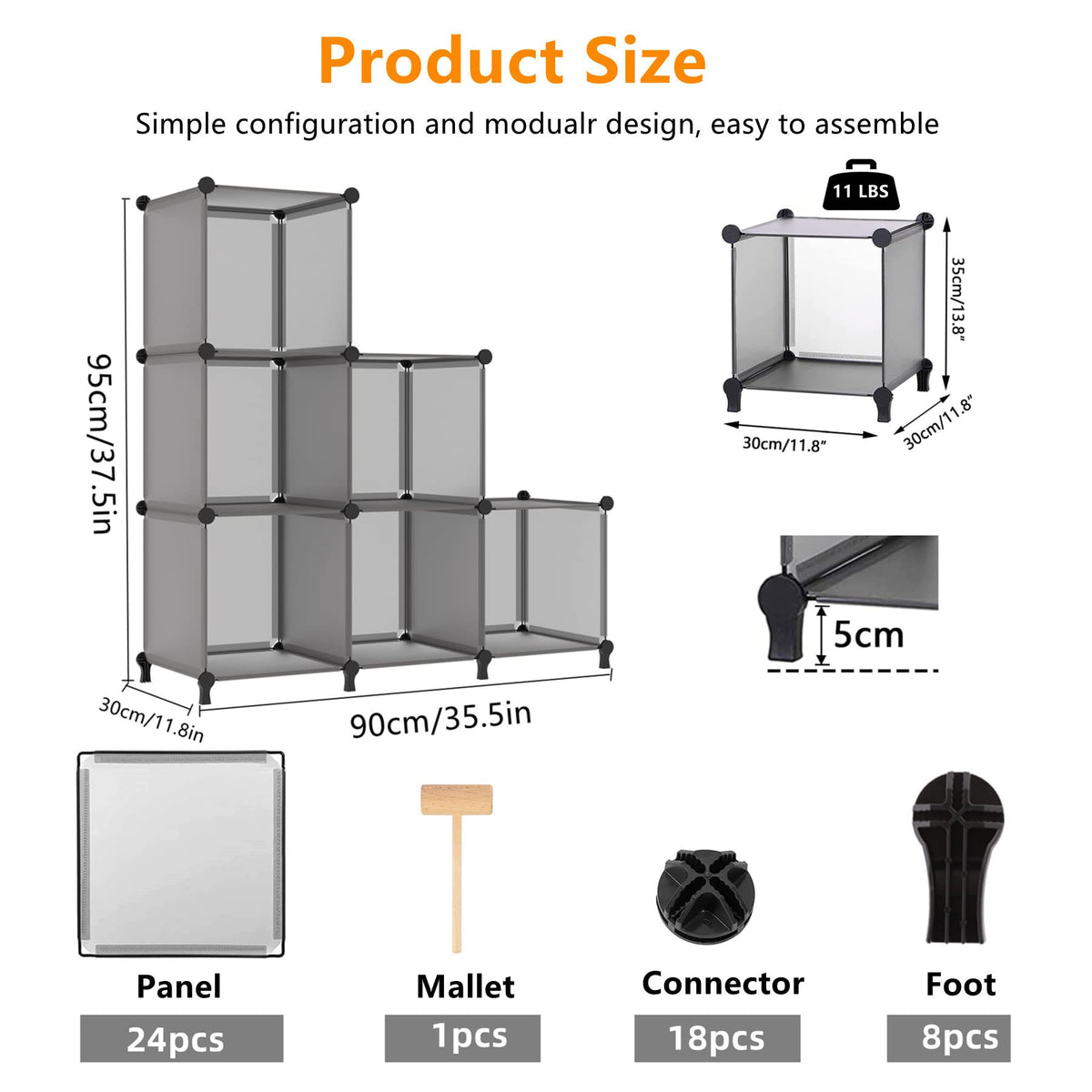 AWTATOS cube storage bookshelf display for books and decor.