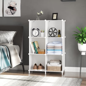 AWTATOS cube storage in a kids room showing toy and book storage.