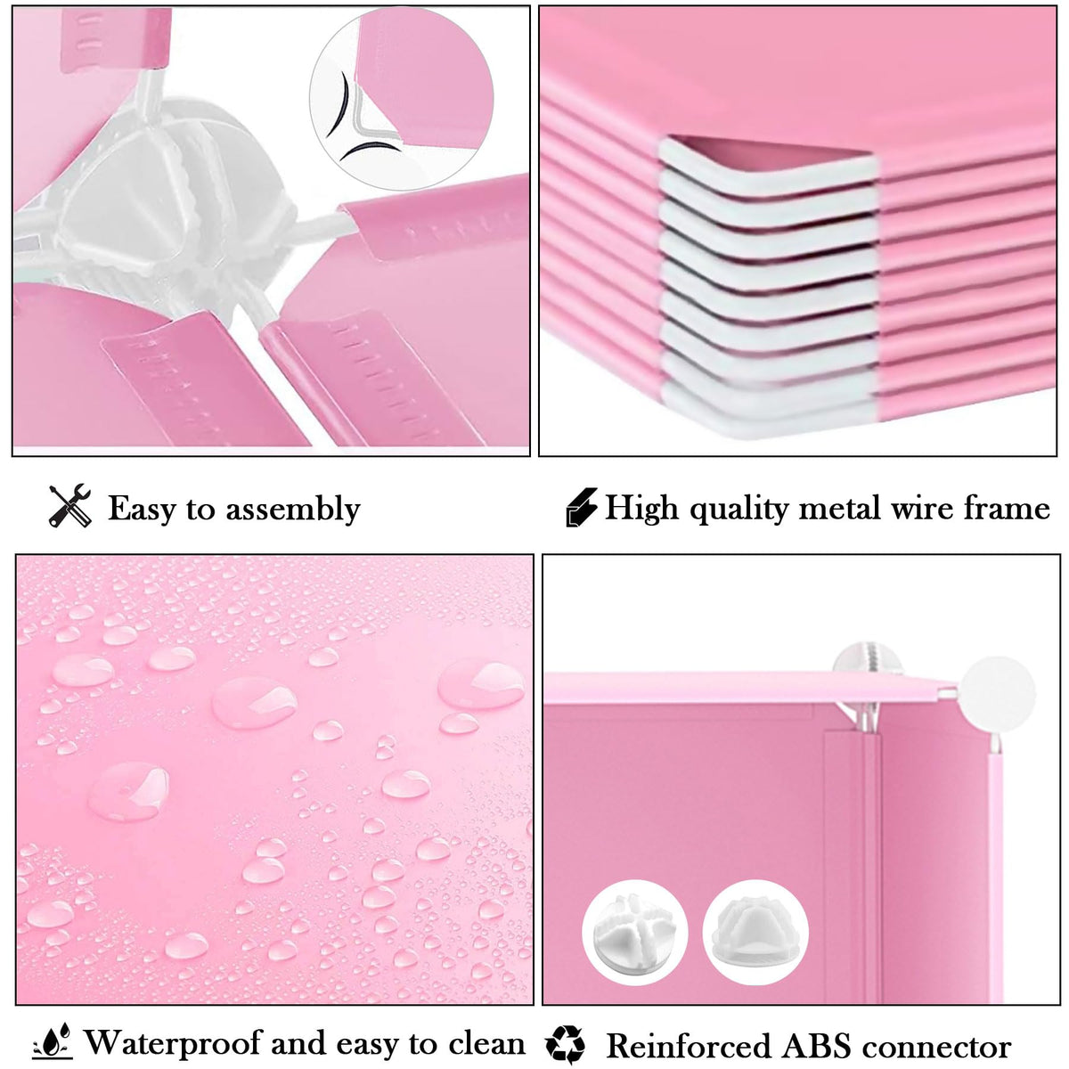 AWTATOS pink cube storage organizer in-bedroom setup for tidy clothes.