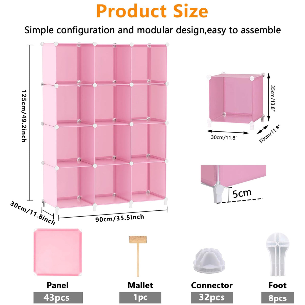 AWTATOS pink cube storage organizer, kids-room view shows practical storage.