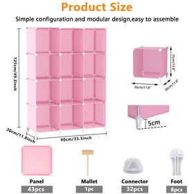 AWTATOS pink cube storage organizer, kids-room view shows practical storage.