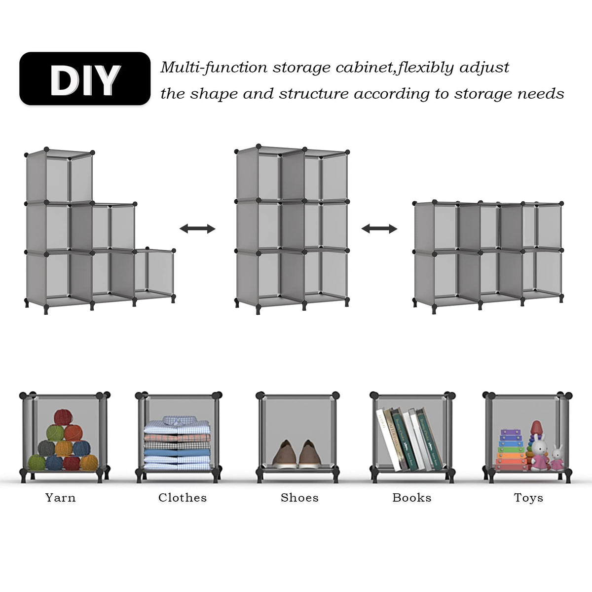 AWTATOS cube storage sturdy PP-frame with metal support.