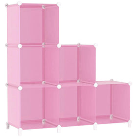 AWTATOS Cube Storage pink six-cube setup for an organized bedroom.