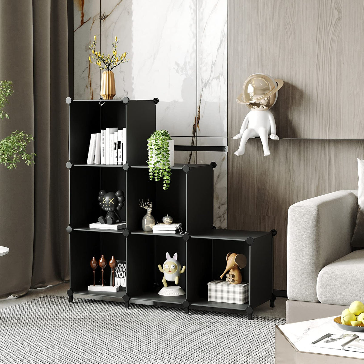AWTATOS Cube Storage Stack Layout enables customizable room organization.