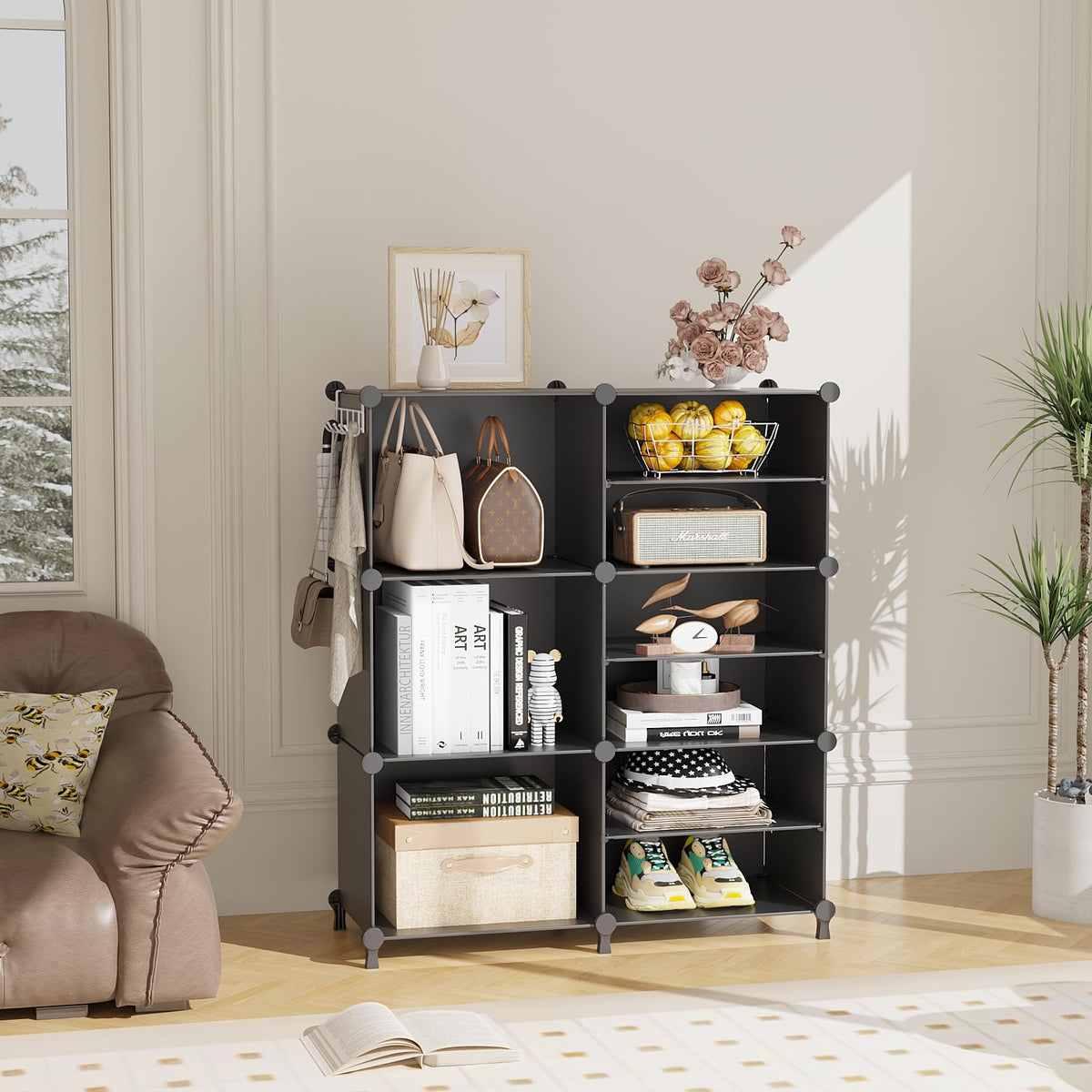 AWTATOS portable closet system ready to move between rooms