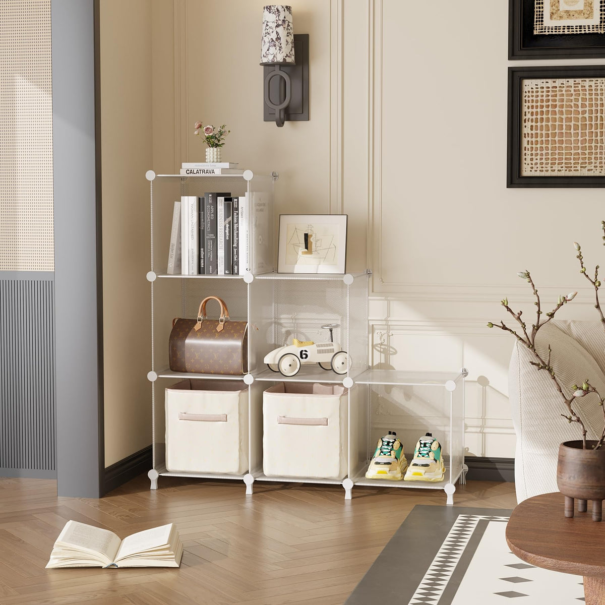 AWTATOS six-cube closet organizer configuration for versatile spaces