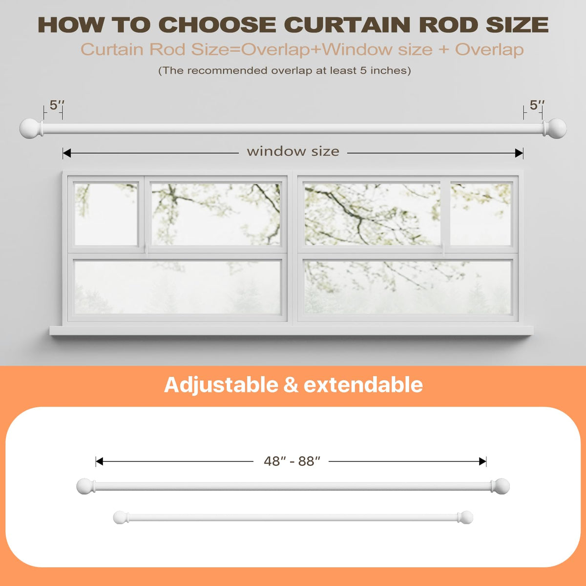 AWUIUNIE curtain rod set suited for bedrooms and living rooms with clean lines.
