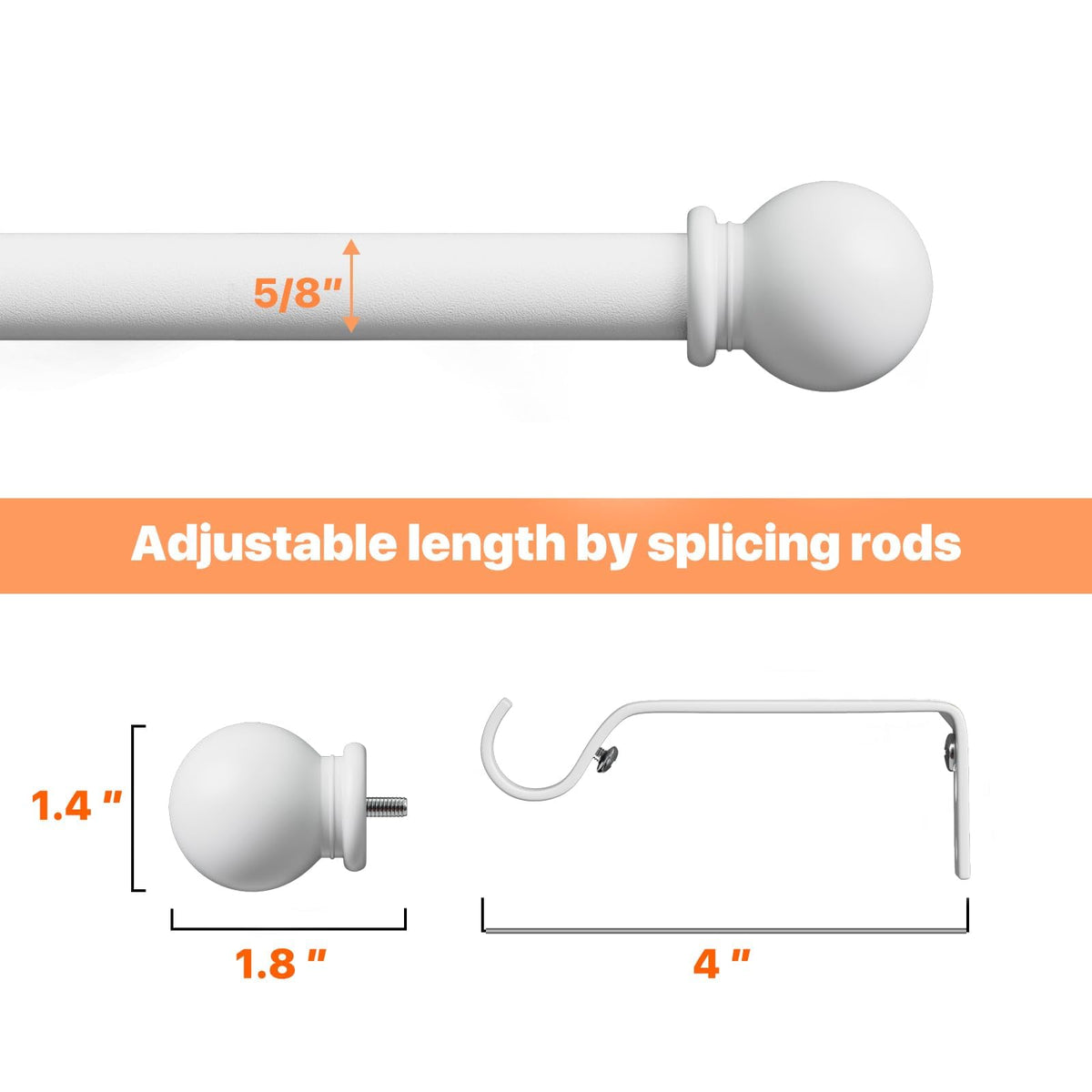 AWUIUNIE wall-mounted curtain rod installation showing quick mounting hardware.
