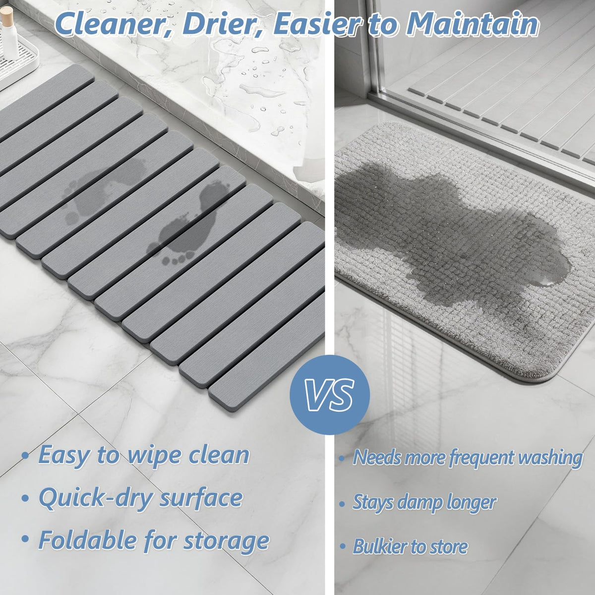 AWW Compact storage foldable design saves space in small bathrooms.