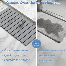 AWW Compact storage foldable design saves space in small bathrooms.