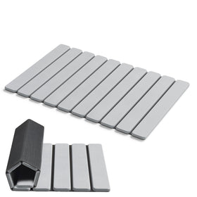 AWW foldable stone bath mat showing quick-dry diatomaceous surface for bathroom floors.