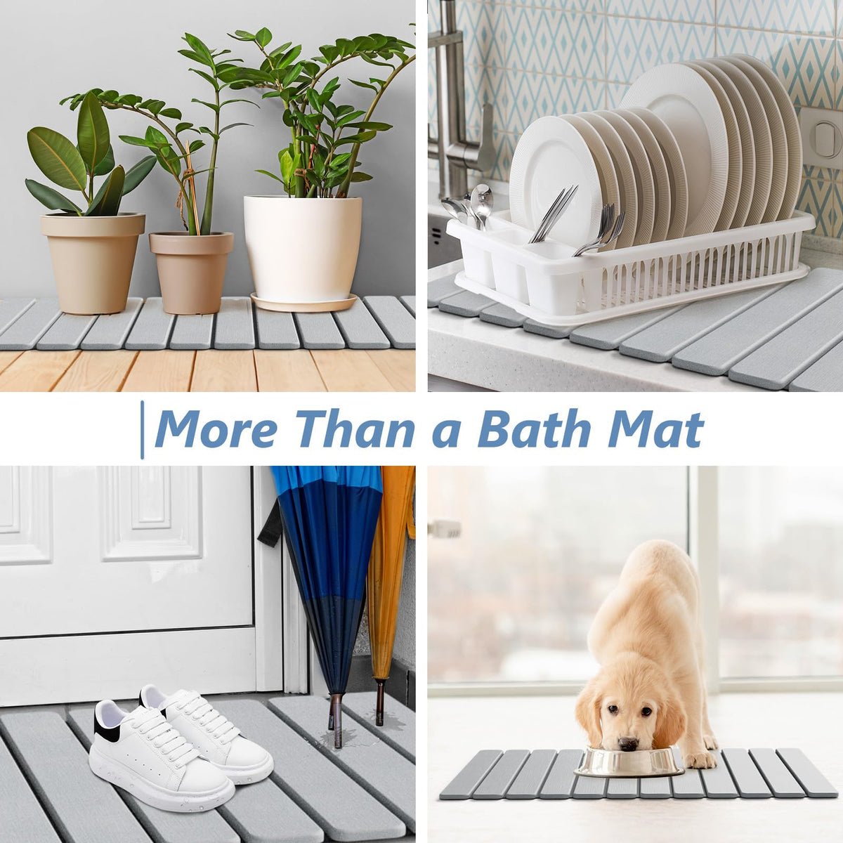 Compact, space-saving mat ideal for small bathrooms and RVs