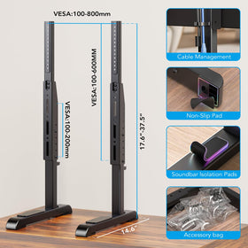 AX WABER table top TV stand easy installation with included hardware kit.