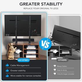 AX WABER table top TV stand compatible with VESA patterns up to 800x600.