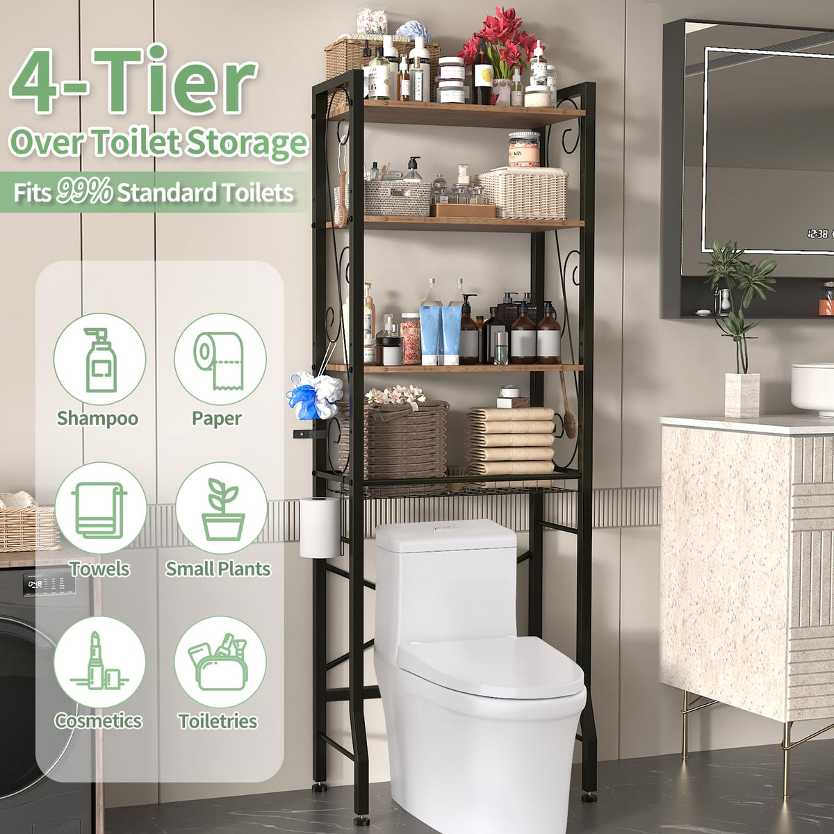 Axdtvoz versatile placement for bathroom, laundry, or bedroom.