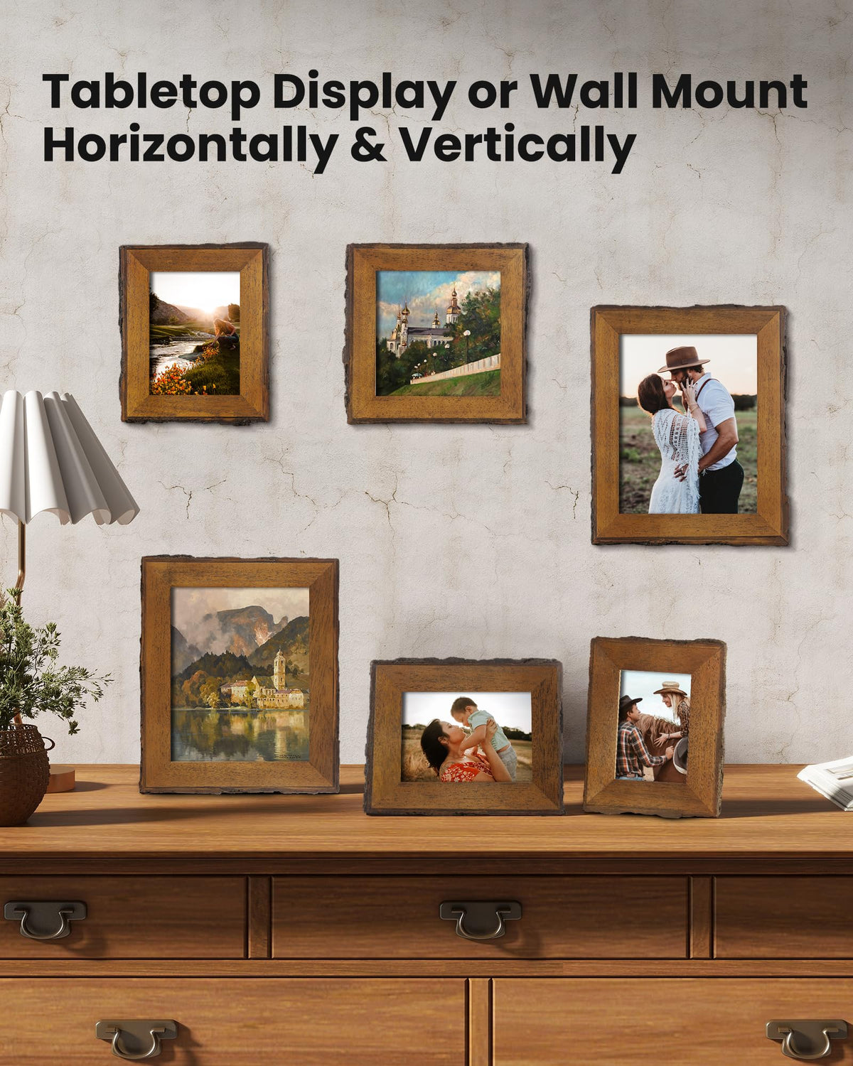Axeman 8x10 photo frame with easel stand for tabletop use.