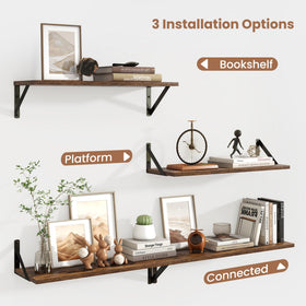 Axeman shelves used in living room for display and decor.
