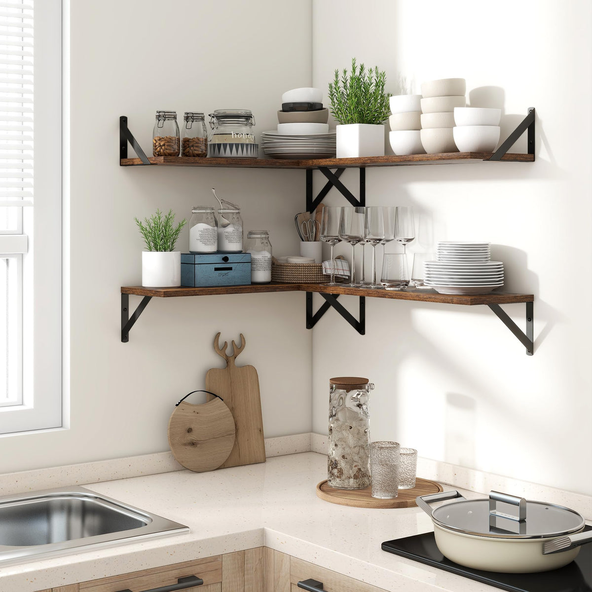 Axeman wall-mount options shown for versatile shelf layouts.
