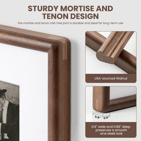 Axeman mortise-tenon frame ensures stability for long-term photo display.