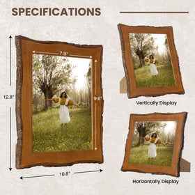 Axeman rustic farmhouse frame adds warmth with natural bark accents in any room.