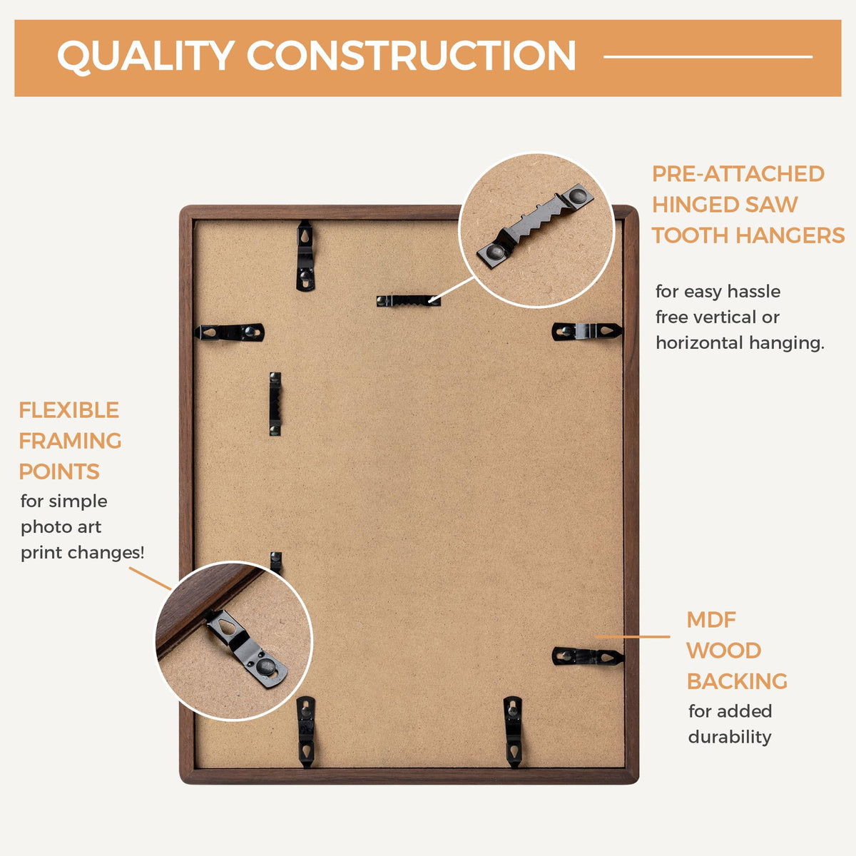 Axeman versatile frame fits various decor styles
