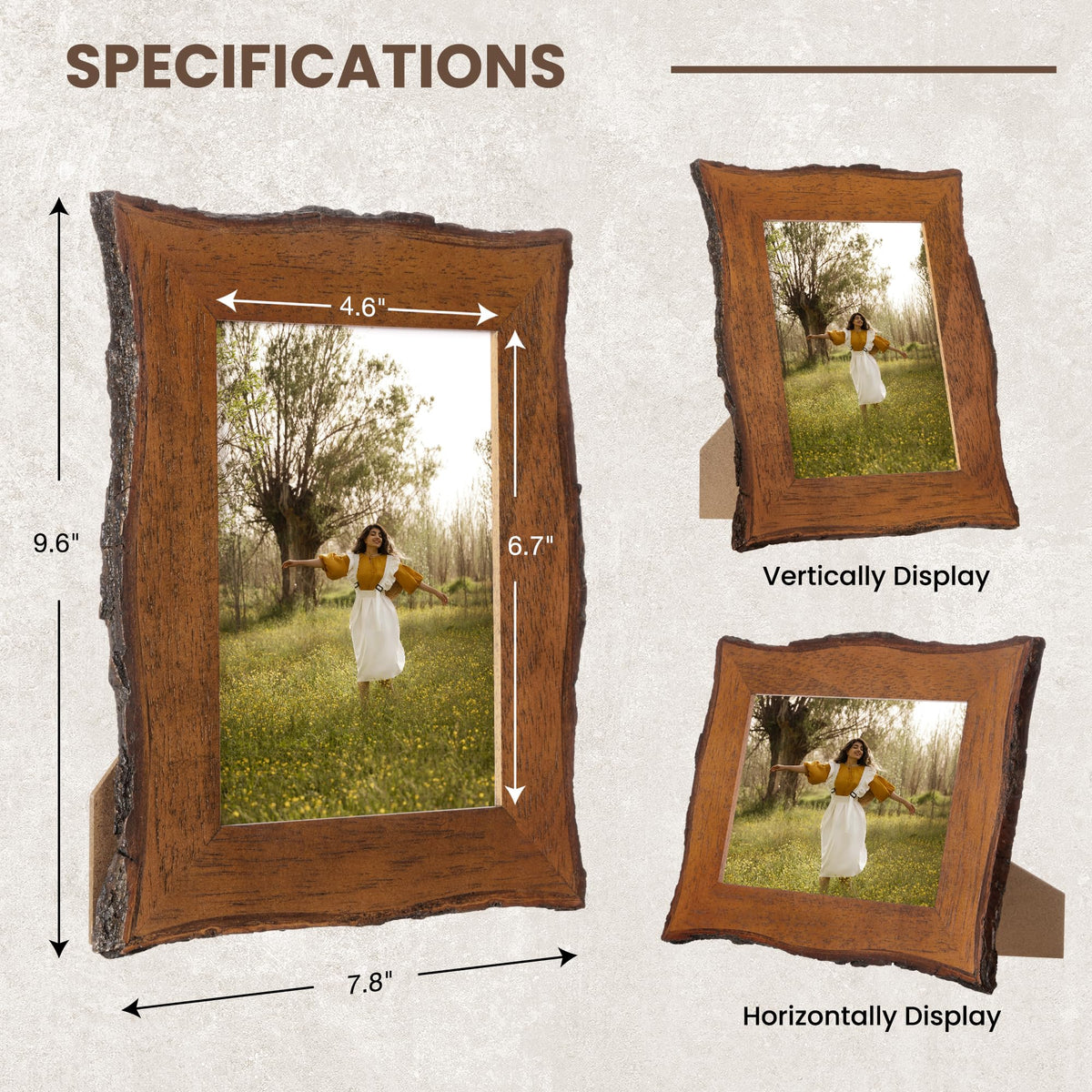 Axeman frame mounted on wall in horizontal orientation