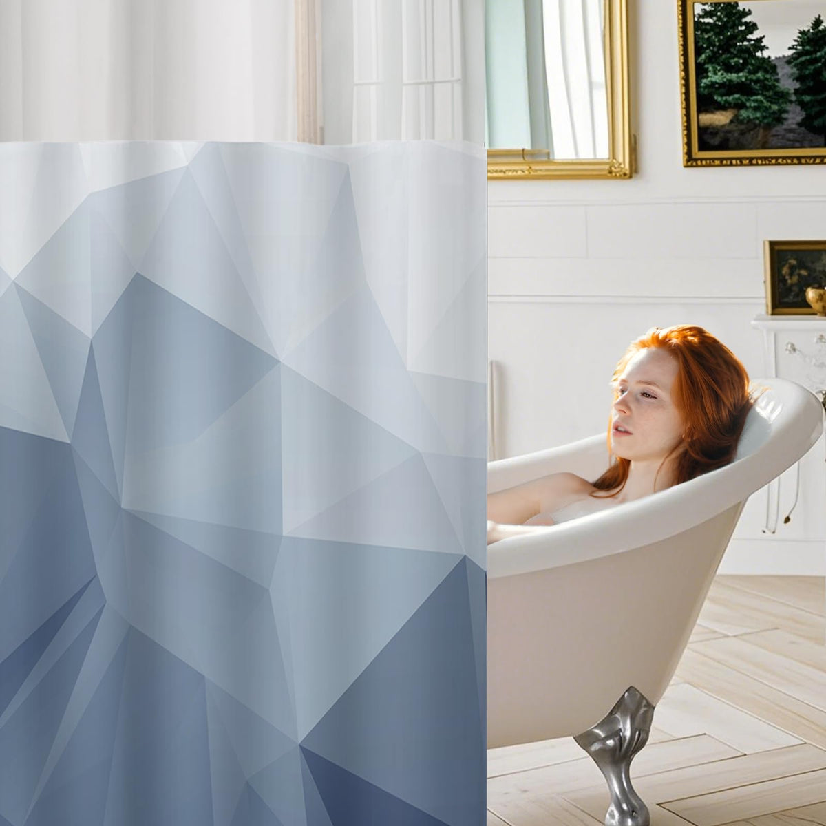 AXURXUI abstract ombre blue pattern offers calming, versatile design for homes, motels, and dorms.