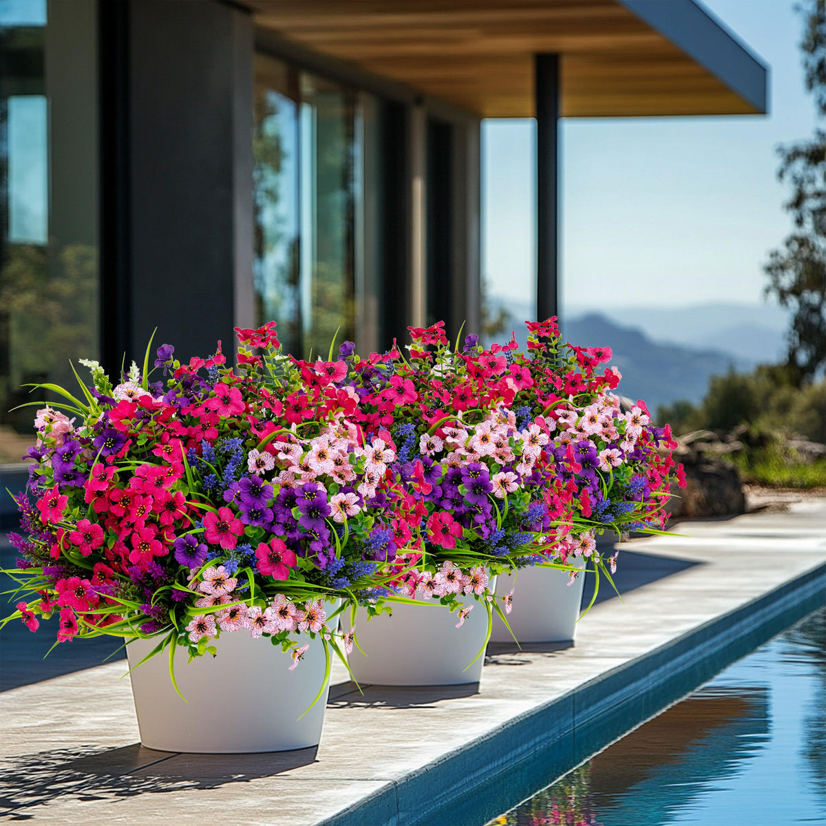AXYLEX 16-bundle outdoor florals elevate backyard ambiance