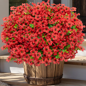 AXYLEX outdoor artificial flowers 16 bundles for maintenance-free porch greenery
