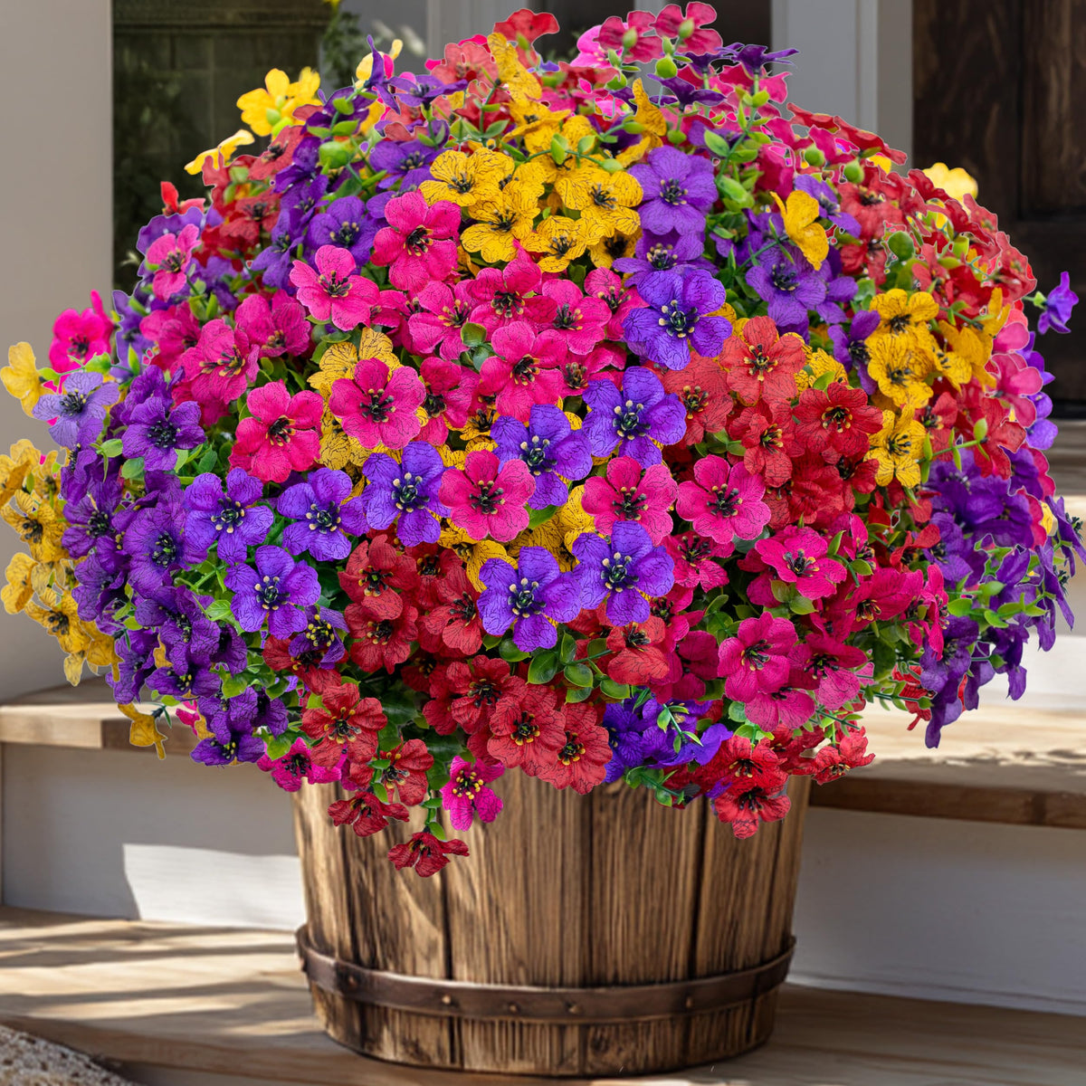 AXYLEX artificial greenery decor enhances outdoor spaces for entertaining