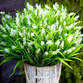 AXYLEX artificial lavender outdoor bundles provide long-lasting color for porches and patios.
