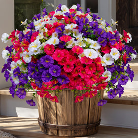 AXYLEX artificial morning glory outdoor bundles provide vibrant color with maintenance-free appeal.