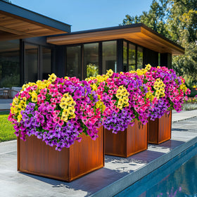 AXYLEX artificial pansy 14-inch close-up highlights lush petals and durable coating.