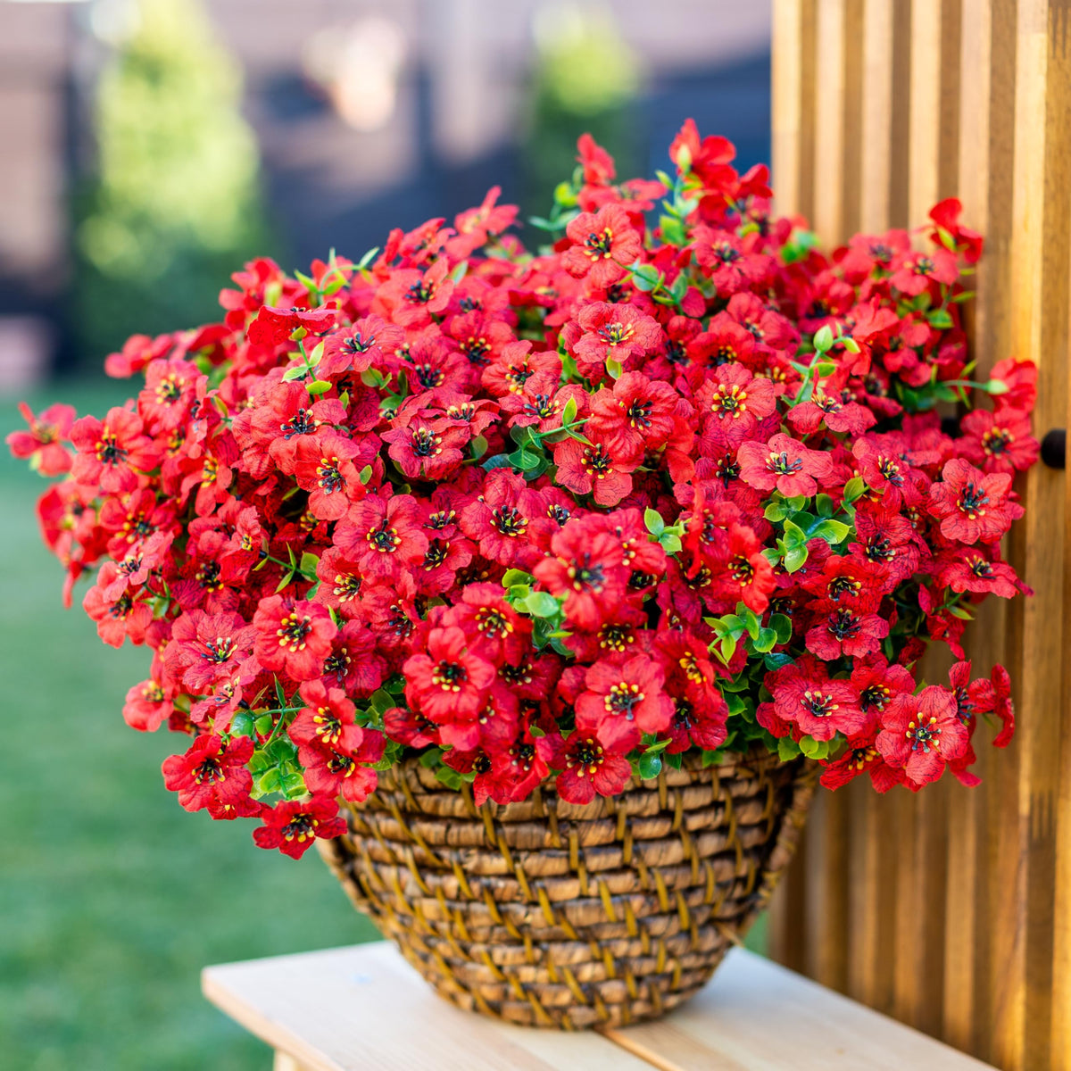 AXYLEX boxwood faux privacy screen adds depth to outdoor spaces