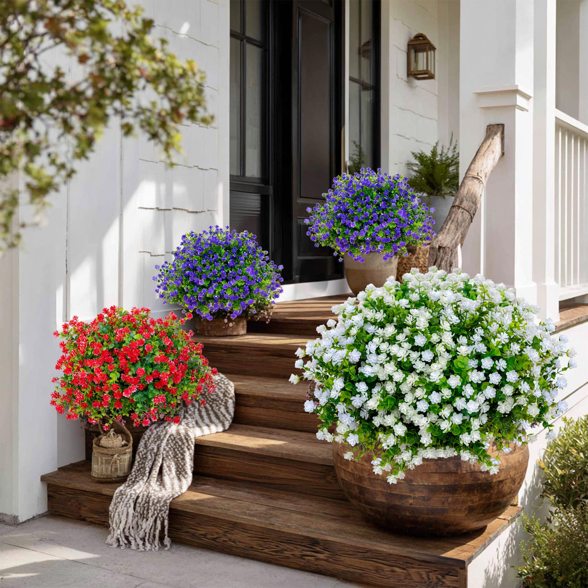 AXYLEX faux boxwood greenery for privacy and curb appeal, UV resistant