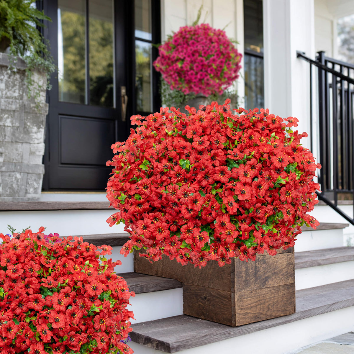 AXYLEX boxwood faux outdoor no fade retains color on balcony