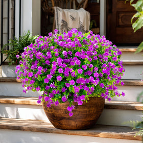 AXYLEX Mgenta artificial greenery adds privacy on patios or windows.