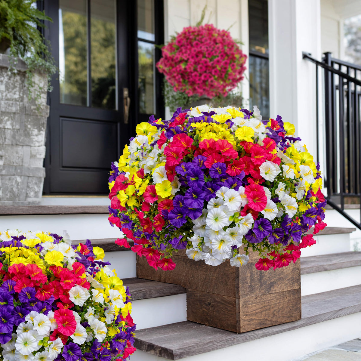 AXYLEX no-fade outdoor plants maintain lush green color year-round.
