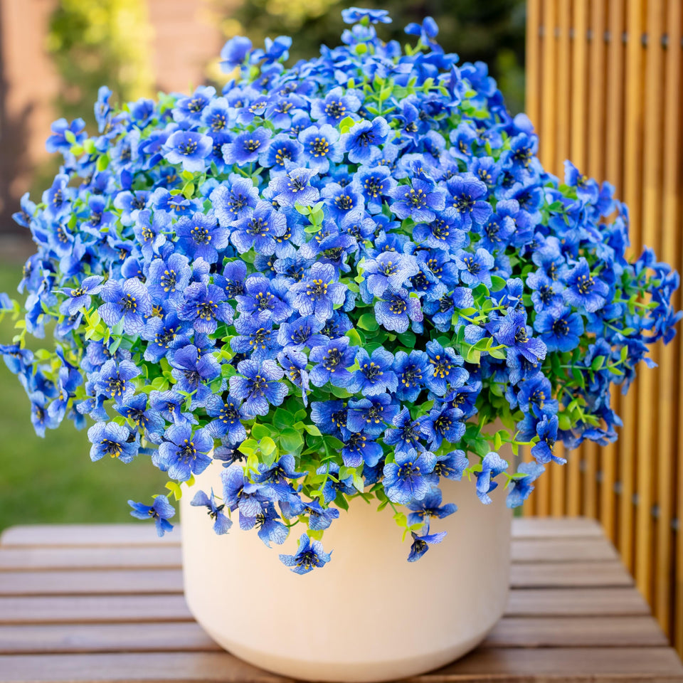 AXYLEX outdoor artificial flowers 16 bundles: lush greenery without upkeep.