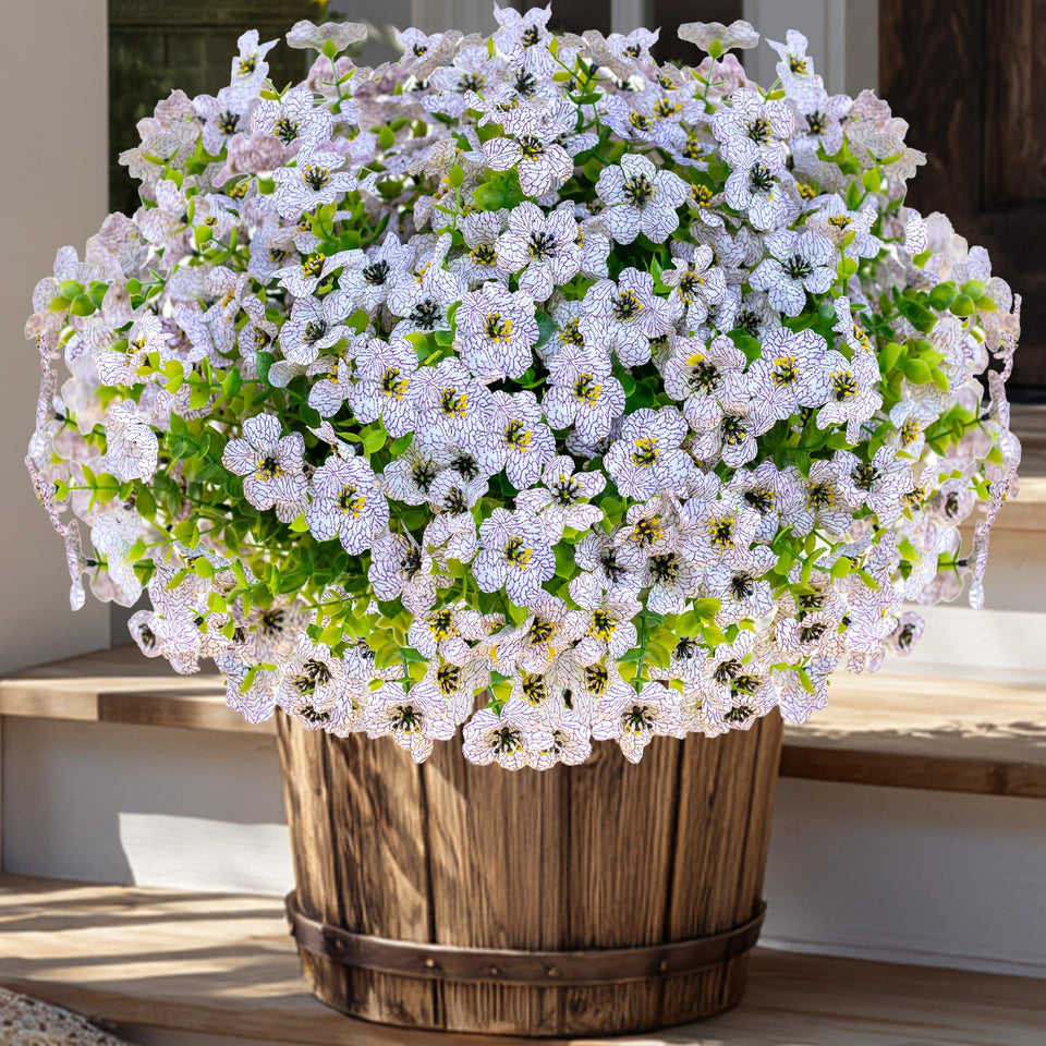 AXYLEX outdoor artificial flowers 16 bundles for lush, low-maintenance curb appeal.