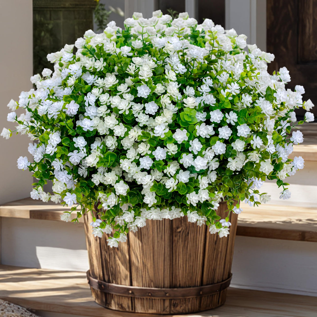 AXYLEX artificial flowers for outside patios create cozy ambiance with no watering