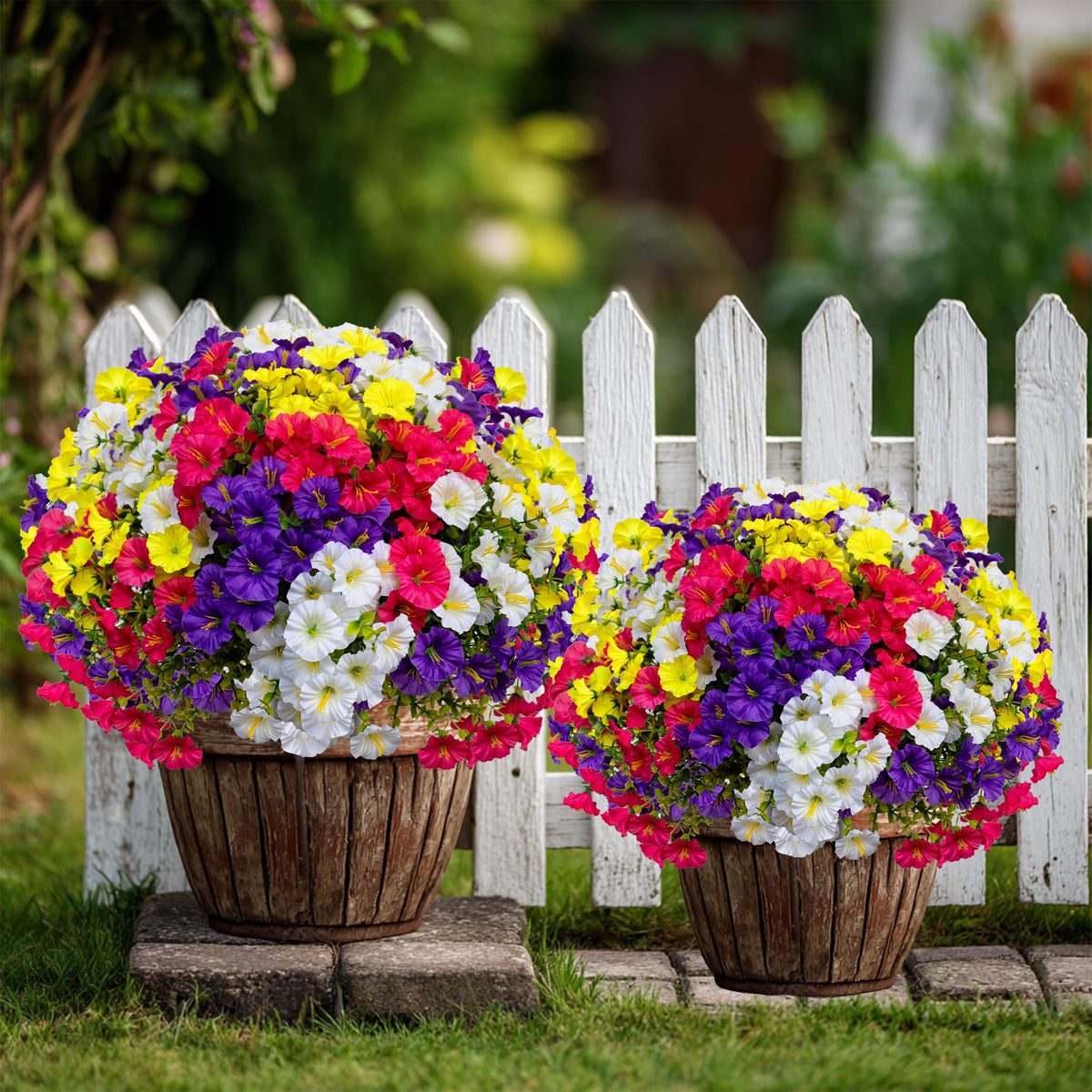 AXYLEX plastic greenery decor for patios creates instant curb appeal.