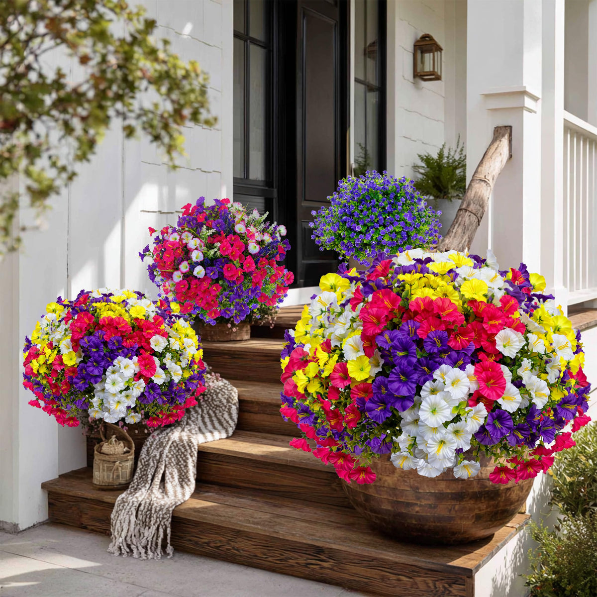 AXYLEX UV-resistant artificial flowers stay vibrant in sunlit gardens.