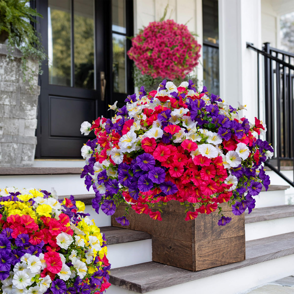 AXYLEX UV-resistant flowers stand 14 inches tall for lasting outdoor display.