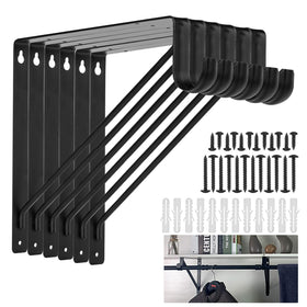 AYAYGD heavy-duty closet rod bracket in black for strong storage.