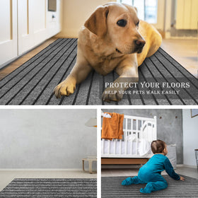 Close-up of easy-clean surface on AYOHA Runner Rug for busy homes