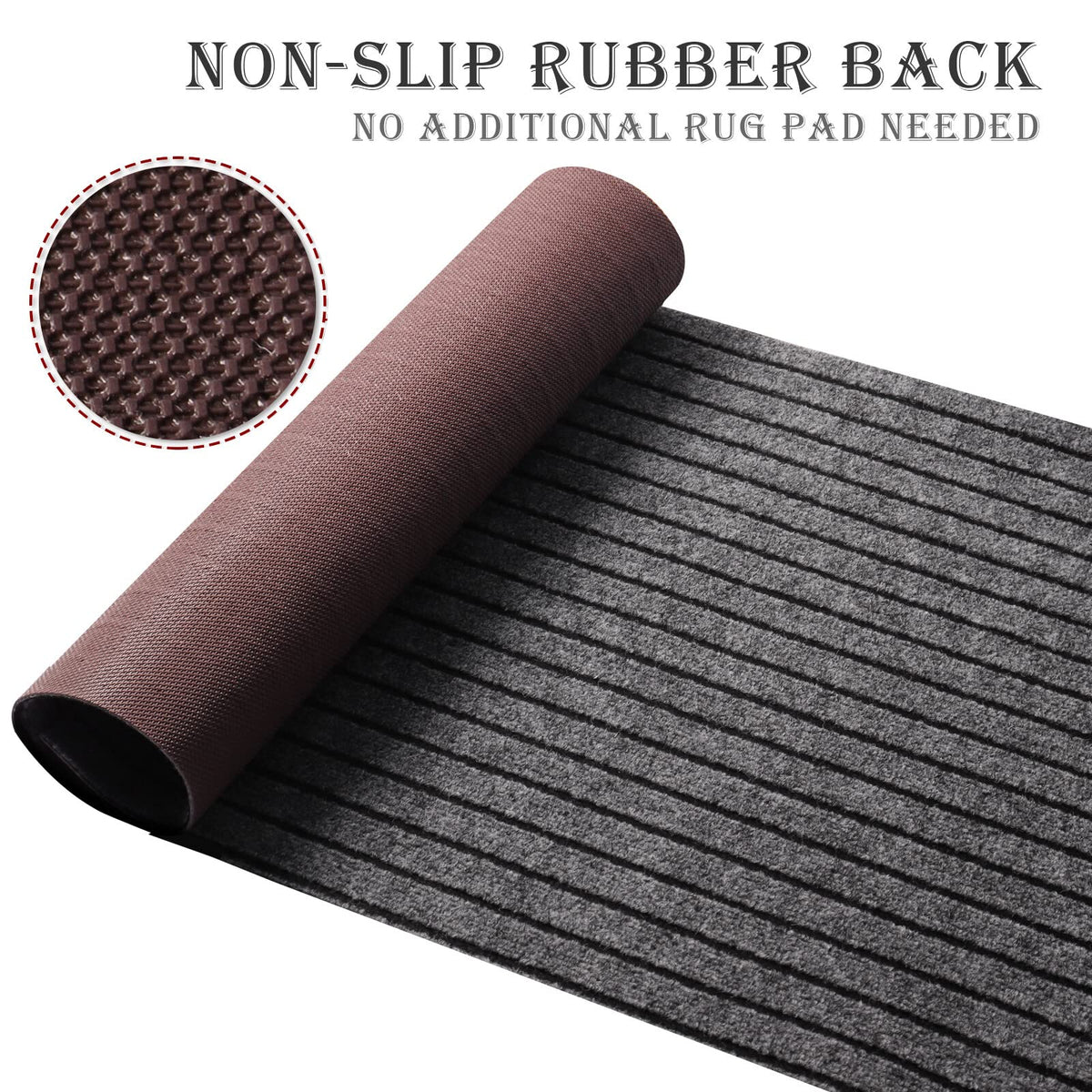 Non-slip backing on AYOHA Runner Rug prevents shifting on hard floors