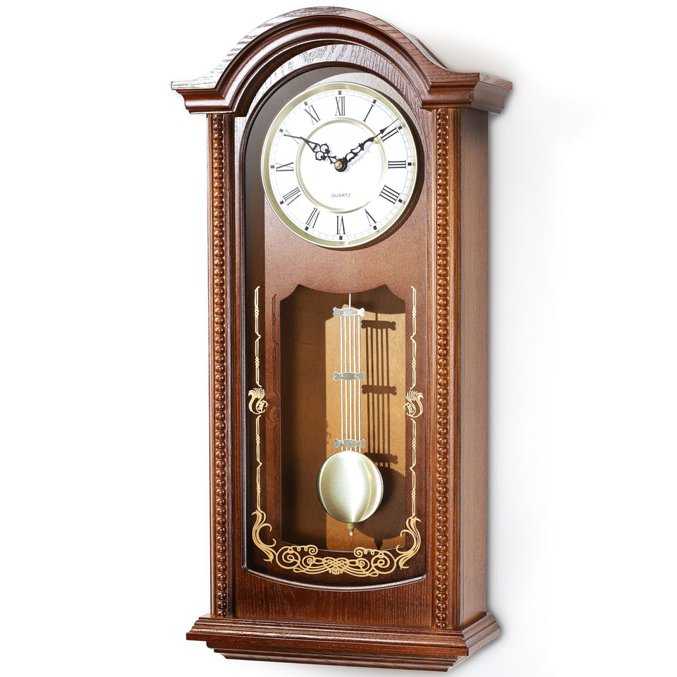 AYRELY 26IN grandfather clock pendulum with gold-tone detail for living room ambiance