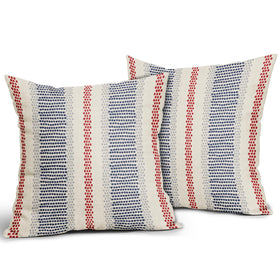 Aytipun blue-red pillow cover back features the same design for versatile placement.