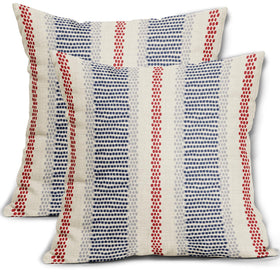 Aytipun blue-red pillow cover with dot-print front in 18x18, ideal for quick room refresh.